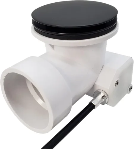 Miniatura 9 de Westbrass Moldura de estilo europeo para residuos de baño de accionamiento por cable, negro mate, D50TE-62
