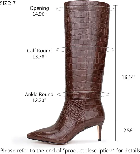 Miniatura 14 de wetkiss Botas altas hasta la rodilla para mujer, con tacón de gatito y diseño de punta puntiaguda, clásicas y sexys