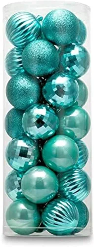 Miniatura 6 de Adornos de bola de Navidad de tamaño pequeño de 28 piezas irrompibles en 4 acabados clásicos para decoración del árbol de Navidad