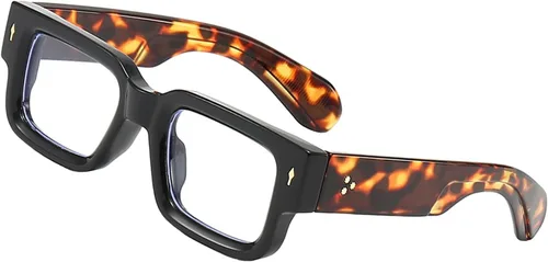 Miniatura 12 de Gafas de marco cuadrado grueso para mujeres y hombres, anteojos rectangulares gruesos, sin receta, lentes de luz azul para computadora