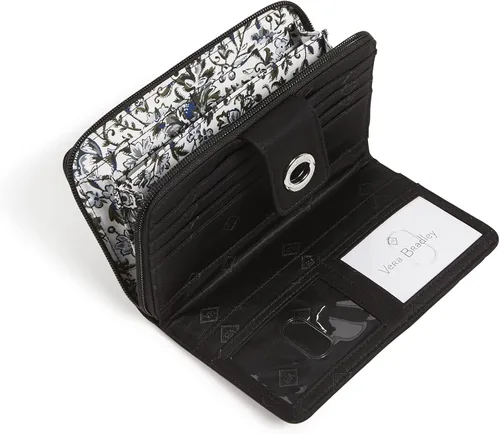 Miniatura 2 de Vera Bradley Cartera de algodón con protección RFID para mujer, Painted Feathers
