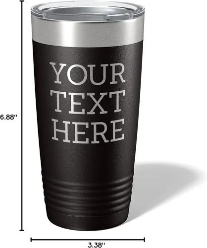 Miniatura 8 de Vaso de acero inoxidable aislado con tapa de 20 onzas (17 colores) personalizado con recubrimiento en polvo, grabado personalizado, nombre