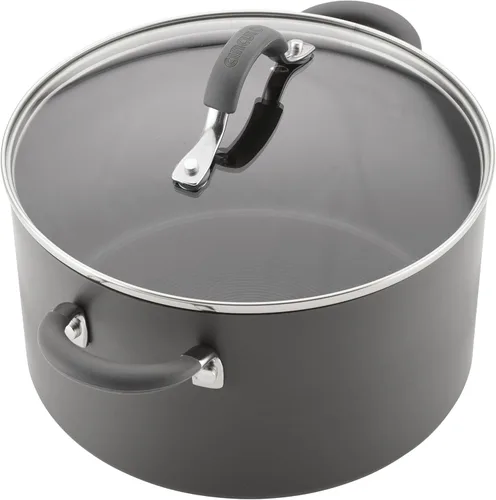 Miniatura 9 de Circulon Radiance - Juego de utensilios de cocina antiadherentes anodizados duros, juego de ollas y sartenes de cocina, 10 piezas, color gris