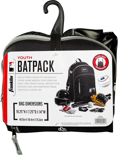 Miniatura 8 de Franklin Sports Bolsa Batpack de Béisbol MLB para Niños - Mochila de Béisbol Juvenil, Softbol + Teeball - Bolsa de Equipo Deportivo para Niños +