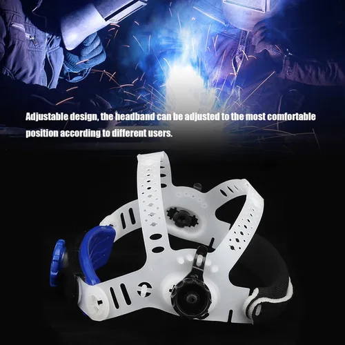 Miniatura 4 de Conjunto de casco de repuesto para la cabeza, casco de soldadura, diadema ajustable de ABS, diadema integrada para oscurecimiento solar automático