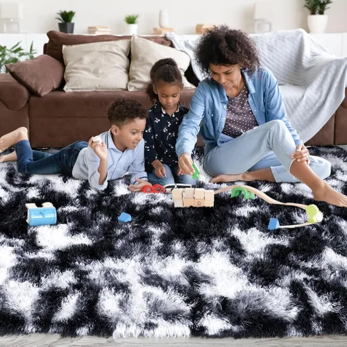 Miniatura 120 de Alfombras de área de 8x10 para sala de estar, alfombra shaggy grande ultra suave y esponjosa para dormitorio, alfombras de felpa mullida Blanco crema