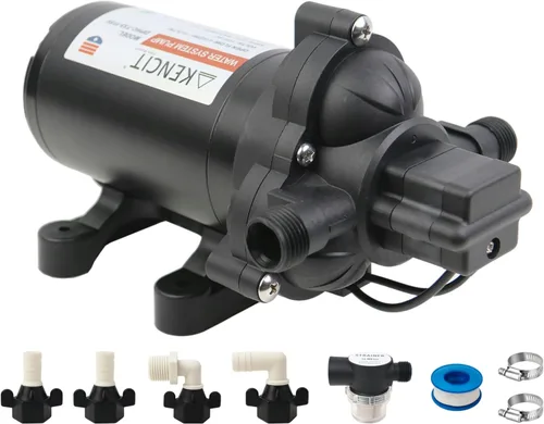 Bomba de diafragma automática a pedido T33, bomba de presión para cocina, baño, RV, yate marino, caravana, jardín (12 V CC, 4.0 GPM, 45 PSI)