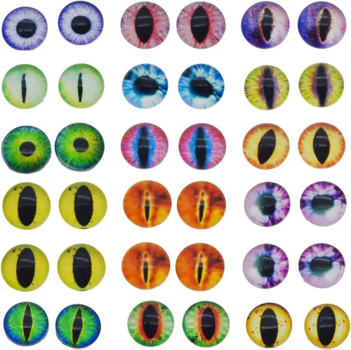 Miniatura 8 de juliewang Wholesale en bulk Assorted Ojo de dragón Cubiertos Cabochons de vidrio redondas para hacer Muñeca y la joyería Configuración