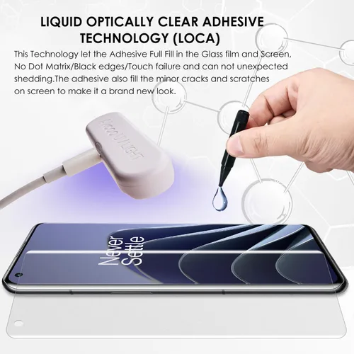 Miniatura 2 de Protector de pantalla mate para OnePlus 10 Pro, juego de vidrio templado UV, paquete de 2, antirreflejos, antihuellas, resistente a los arañazos 9H