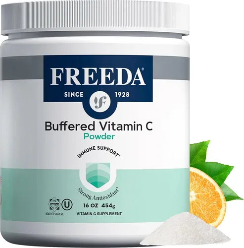 Miniatura 10 de FREEDA Vitamina C en polvo tamponada, suave para el estómago, vitamina C, no ácida, vegana, kosher, sin azúcar, para apoyo inmunológico y bienestar