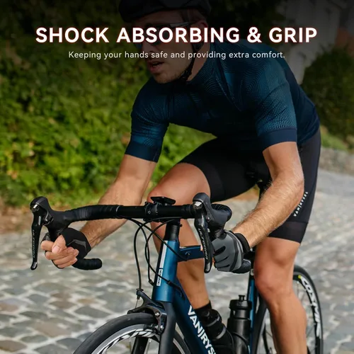 Miniatura 3 de OZERO Guantes de ciclismo para hombre Guantes de ciclismo transpirables de gel, guantes de montaña y carretera, guantes de bicicleta antideslizantes