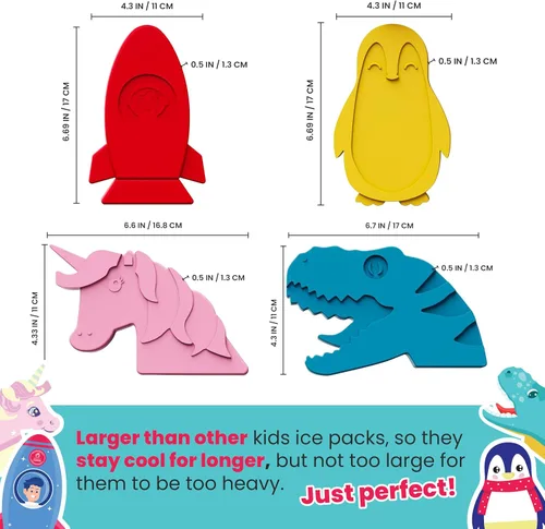 Miniatura 3 de Healthy Packers® Bolsas de hielo delgadas reutilizables para loncheras para niños y adultos Paquetes de congelador finos de larga duración