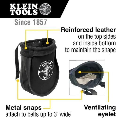Miniatura 2 de Klein Tools 51A Bolsa de herramientas, bolsa de utilidad para transportar tuercas y tornillos, con bolsillo interior, lienzo No. 10, 9 x 3.5 x 10
