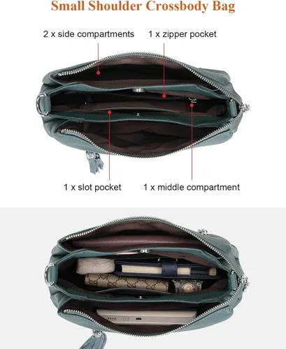 Miniatura 6 de Over Earth Bolsos de cuero para mujer, bolso de hombro pequeño Hobo para mujer