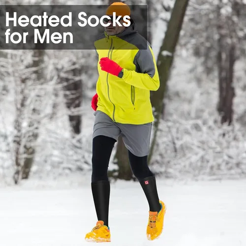 Miniatura 6 de Calcetines calefactables eléctricos para hombre, calcetines calefactables eléctricos con batería para hombre, calcetines térmicos de algodón