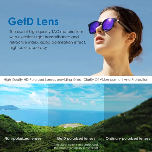 Miniatura 7 de GetD Gafas de sol AI para hombres y mujeres, ajuste de puente bajo, gafas de sol inteligentes alimentadas por ChatGPT con traducción de 74 idiomas