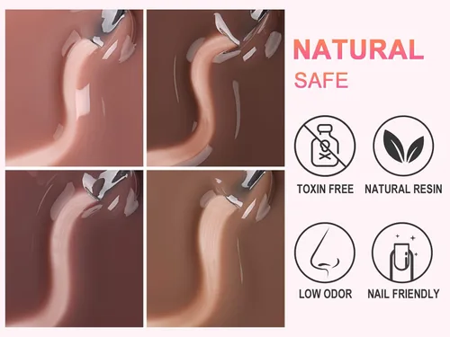 Miniatura 5 de AIMEILI Esmalte de uñas de gel transparente de gelatina helada para remojar UV LED sin hema, esmalte de uñas para el hogar, kit de barniz de SET4-21
