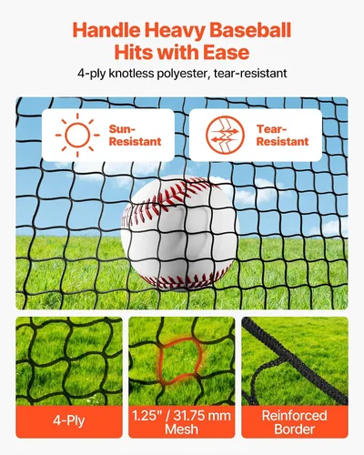Miniatura 70 de VEVOR Jaula de bateo de béisbol, red profesional de entrenamiento de bateo de béisbol de sóftbol, resistente, resistente, cerrada, de polietileno