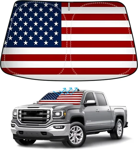 Miniatura 35 de BESTVIEW Protector Solar Para Parabrisas Compatible con GMC Sierra 1500 2500 3500 2019 2020 2021 2022 2023, Visor Solar Reflectivo Plegable