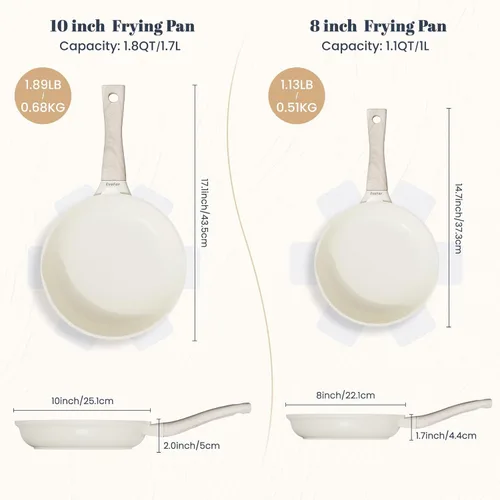 Miniatura 7 de Sartén de granito, sartenes antiadherentes de 8 pulgadas, sartenes antiadherentes ligeras para tortillas y huevos, utensilios de cocina no tóxicos