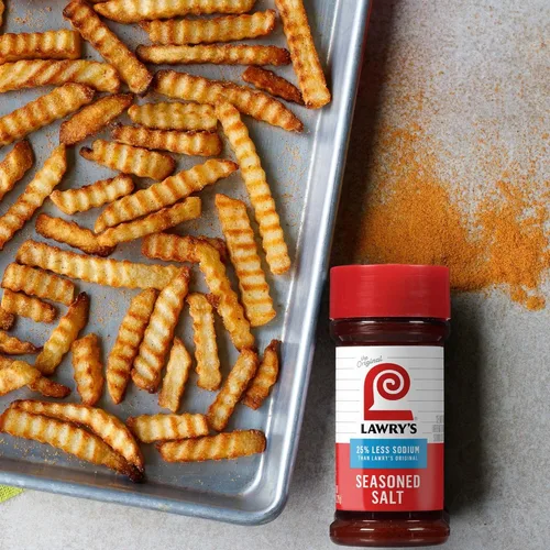 Miniatura 9 de Lawry's Sal sazonada, 25% menos de sodio, sin MSG añadido, certificado Kosher, básico, versátil, condimento multiusos para agitar en carne de res