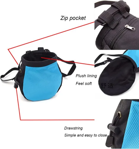Miniatura 2 de Bolsas de tiza de escalada,Sin fugas Rock Climbing Strawstring Bag Drawstring Magnesia Sack,Equipo de equipo de escalada