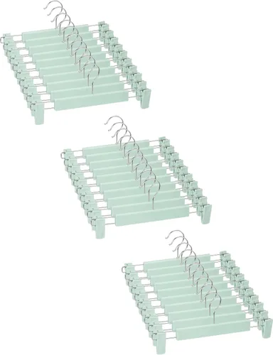 Miniatura 13 de Perchas para faldas, paquete de 20 unidades, perchas para pantalones con clips, gancho giratorio de 360°, perchas que ahorran espacio