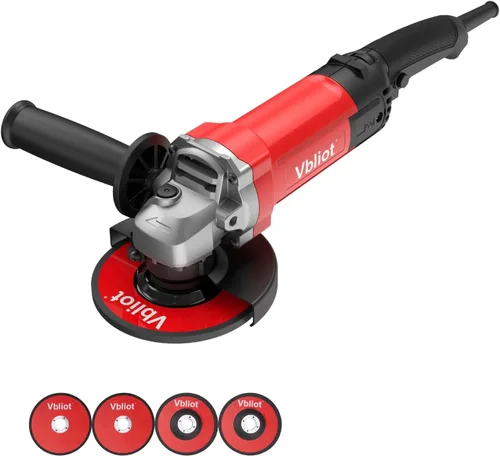 Miniatura 8 de Herramienta Amoladora Angular, Amoladora Eléctrica de 6.5 Amperios de 4-1/2 Pulgadas con Interruptor Ergonómico Antideslizante Lateral para Corte