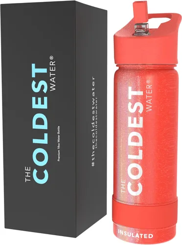 Miniatura 40 de Coldest - Botella para agua con tapa que incluye pajilla, térmica y metálica (acero inoxidable), para hombres y mujeres, color morado
