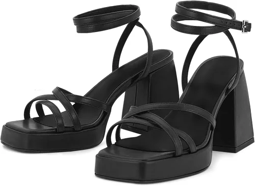 Miniatura 5 de SOVANYOU Tacones altos con tiras para mujer, vestido de moda, zapatos de boda, sandalias de tacón