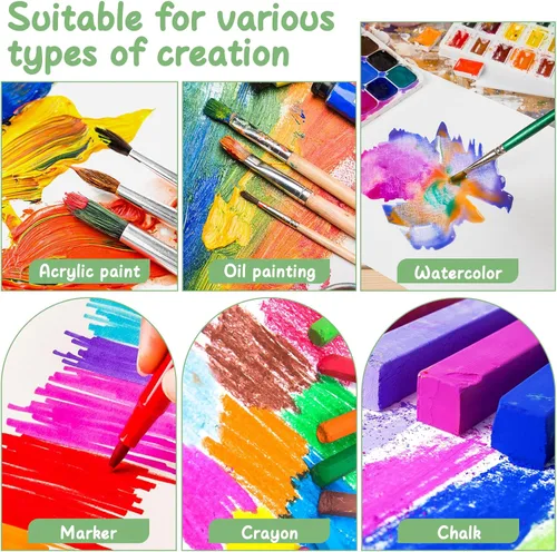 Miniatura 4 de ESRICH Mini lienzos para pintar, lienzo de 4 x 4 pulgadas a granel, paquete de 72 paneles de lienzo pequeños, lienzo de pintura de algodón