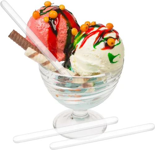 Miniatura 5 de ONLYKXY 100 unidades de palitos de caramelo transparentes de 4 pulgadas, mini palo de acrílico para tartas reutilizables, palitos de helado