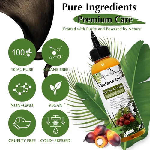 Miniatura 4 de Aceite de batana para el crecimiento del cabello Dr. Sebi 100% aceite de batana natural crudo, cuidado del grosor del cabello más fuerte 4 onzas