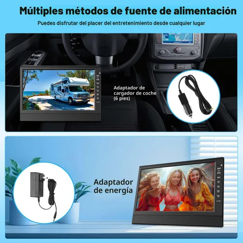Miniatura 6 de Feihe TV pequeña de 12 pulgadas, TV portátil con pantalla HD, antena, HDMI, AV, puertos USB, sintonizador digital integrado y diseño compacto