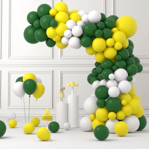 Miniatura 10 de Kit de arco de guirnalda de globos morados y amarillos y blancos, 122 globos amarillos, morados y blancos para cumpleaños, boda, aniversario