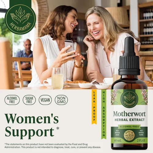 Miniatura 2 de HERBAMAMA Extracto líquido de Motherwort de 2 onzas líquidas, vegano, suplemento de hierbas orgánicas para apoyar la salud del corazón, la función