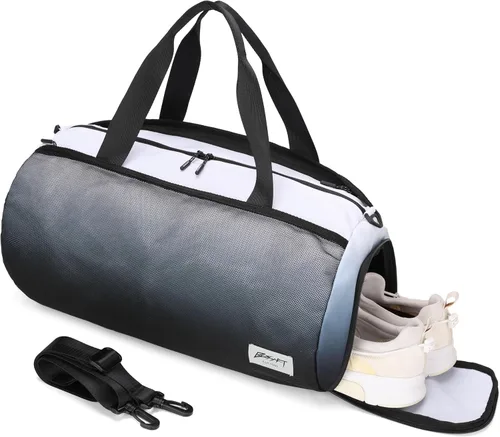BE SMART - Bolsa de gimnasio impermeable para hombre con compartimento para zapatos, bolsa de lona con bolsillo húmedo para hombres, bolsa deportiva