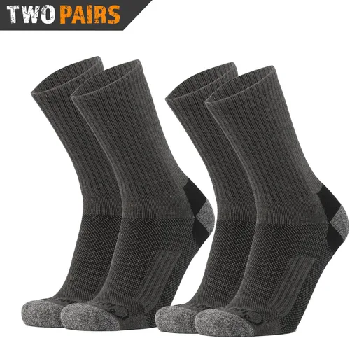 Miniatura 2 de Chill Boys Calcetines de bambú para hombre, 2 pares de calcetines de bambú que absorben la humedad, color gris, de peso medio