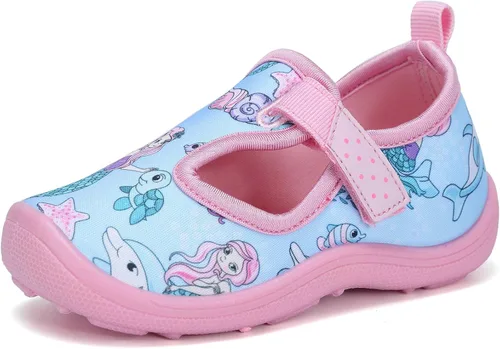 FANTURE Zapatos de agua para niños y niñas, lindas sandalias acuáticas, playa, piscina, parque acuático, tenis acuáticos, para niños pequeños y