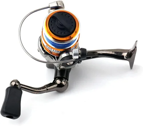 Miniatura 6 de Mini 100 ruedas pequeñas 4.3:1 Carrete de metal de aluminio carrete de pesca para cañas grandes y pequeñas y barras de pluma de agua dulce y pesca