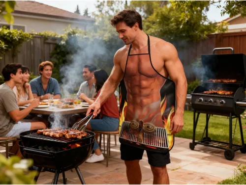 Miniatura 3 de Delantal de cocina para hornear barbacoa para adultos, divertido y lindo delantal de cocina, regalo novedoso para hombres y mujeres, disfraz