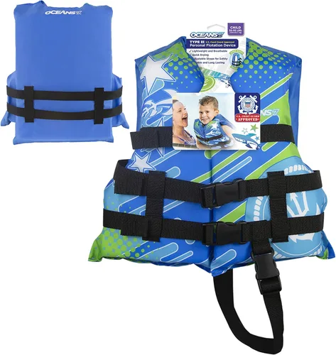 Miniatura 3 de Aqua Oceans 7 Life Jacket for Kids - US Coast Guard Approved Life Vest for Infant, Child & Youth Boys and Girls, Open-Side PFD for Boating, Swimming