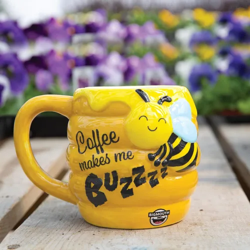 Miniatura 3 de BigMouth Inc Buzz-presso - Taza de café divertida en forma de panal - Lindas tazas para mujeres, hombres y niños - Regalos geniales para adultos