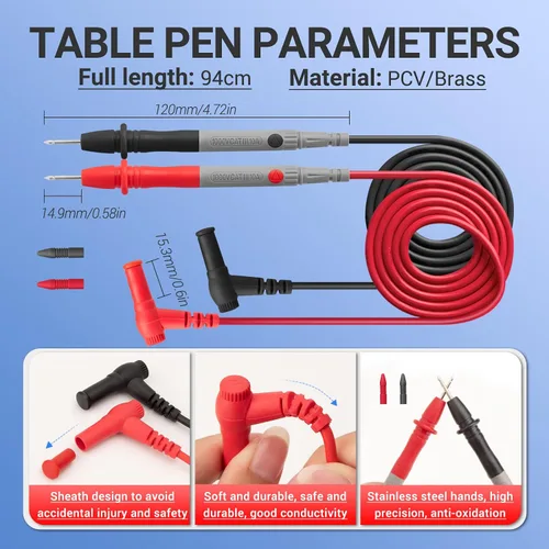 Miniatura 7 de ANENG Pinza digital amperimétrica multímetro 4000 conteos con NCV mide corriente de CA, voltaje CA/CC, capacitancia, resistencia, diodos