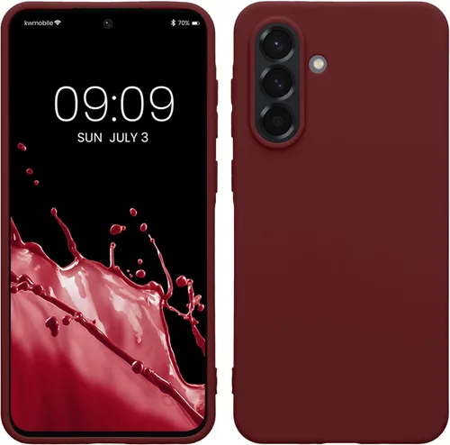 Miniatura 21 de kwmobile Funda compatible con Samsung Galaxy A23 4G / 5G - Funda de silicona TPU metálica suave y delgada - Rojo oscuro metálico