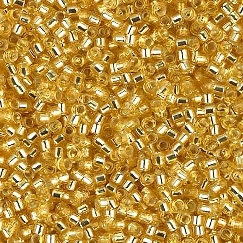 Miniatura 3 de Paquete de 3 cuentas de semillas Miyuki Delica de 21 GM, tamaño 11/0, con forro plateado dorado DB042-3 tubos de 0.18 onzas cada uno