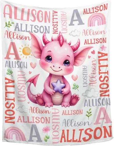 Miniatura 27 de Manta de conejo personalizada para niños y niñas, manta de bebé ultra suave, regalo personalizado, decoración de manta con nombre, 30 x 40 pulgadas