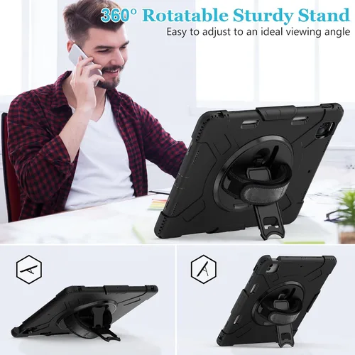 Miniatura 3 de Funda para iPad Pro de 12.9 2022/2021/2020/2018: Funda para iPad Pro 12.9 6ª/5ª/4ª/3ª generación con protector de pantalla, soporte para lápices