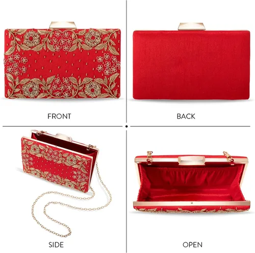 Miniatura 6 de Aheli Clutch Purses Handmade Handbags for Wedding Evening Party Bridal Gift for Women