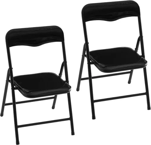 Heritage Kids Silla plegable acolchada para niños, juego de 2, color negro, a partir de 3 años